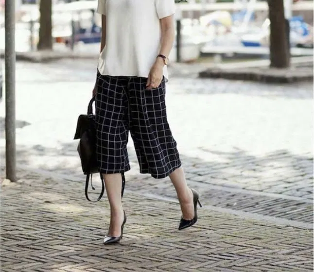 quần caro culotte