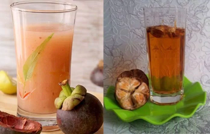 Sinh tố và trà măng cụt
