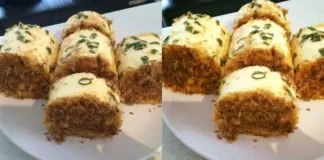 Bánh bông lan mặn cuộn ruốc cá
