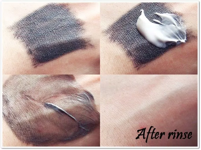 Test tẩy eyeliner của The Face Shop Herb Day 365 Cleansing Cream.  (ảnh:Internet)