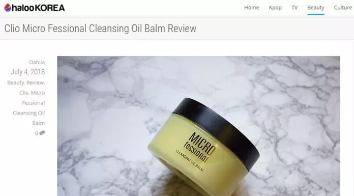Bài review sáp tẩy trang CLIO Micro Fessional Cleansing Oil Balm trên trang halookorea (Nguồn : BlogAnChoi)