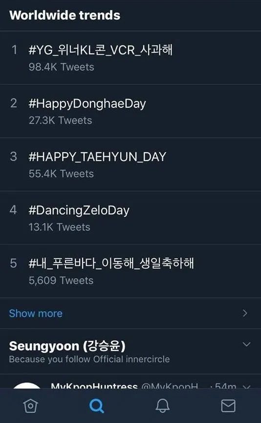 WINNER hastag no1 twitter