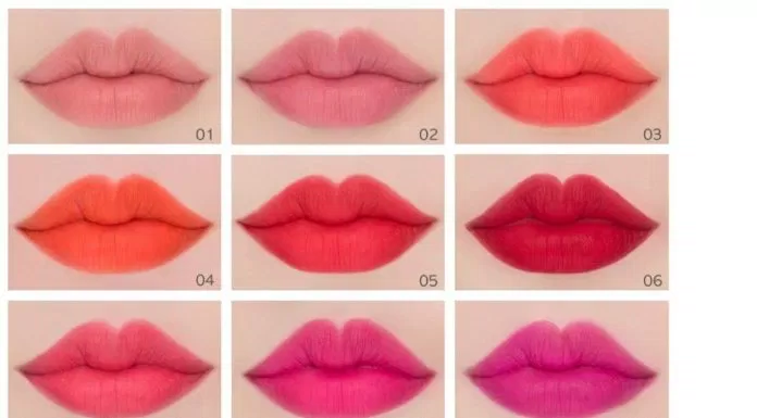 Tổng quan 13 màu son hiện có của Innisfree Real Fit Velvet Lipstick (nguồn: ảnh Internet)