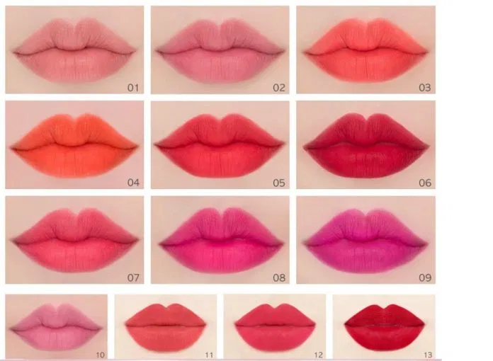 Tổng quan 13 màu son hiện có của Innisfree Real Fit Velvet Lipstick (nguồn: ảnh Internet) Tổng quan 13 màu son hiện có của Innisfree Real Fit Velvet Lipstick (nguồn: ảnh Internet)
