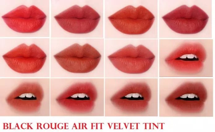 Overview of Black Rouge Air Fit Velvet Tint lipstick palette (source: Internet photo)