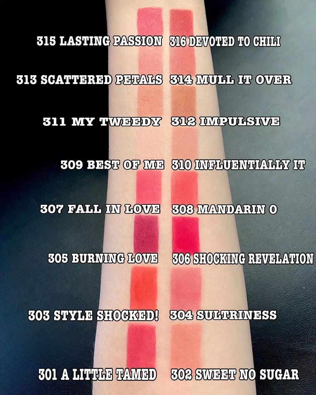 Bảng màu son MAC Powder Kiss Lipstick đa dạng, cuốn hút (nguồn: Internet)