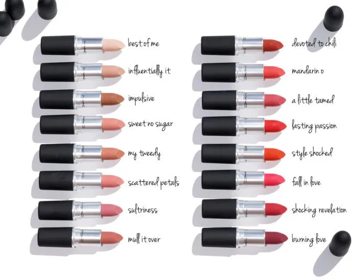 Các màu son mới của dòng MAC Powder Kiss Lipstick (nguồn: Internet)