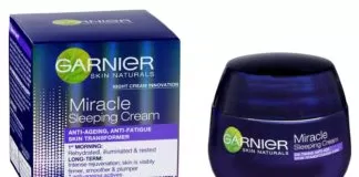 Kem dưỡng da ban đêm Garnier Skin Active Miracle Anti-Fatigue Sleeping Cream. (Nguồn: Internet)