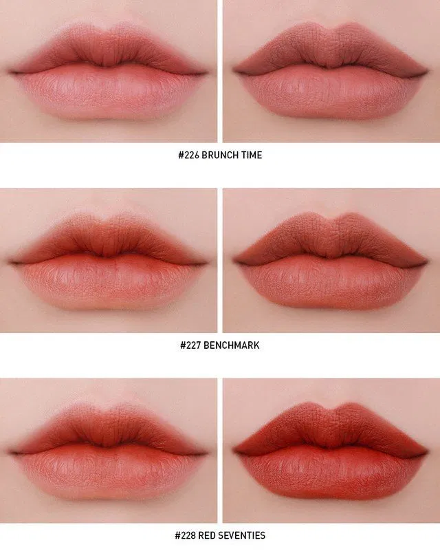 Tổng quan các màu son mới của dòng 3CE Matte Lip Color (nguồn: Internet)