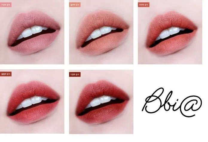 Tổng quan các màu son mới của dòng Bbia Last Velvet Lip Tint Version 5 (nguồn: Internet)