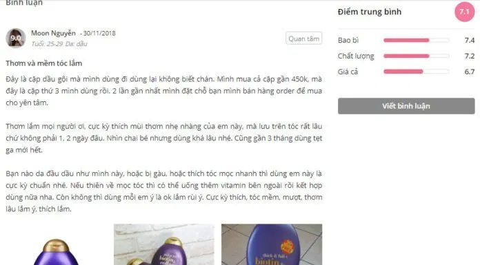 dầu gội đầu biotin collagen chống rụng tóc