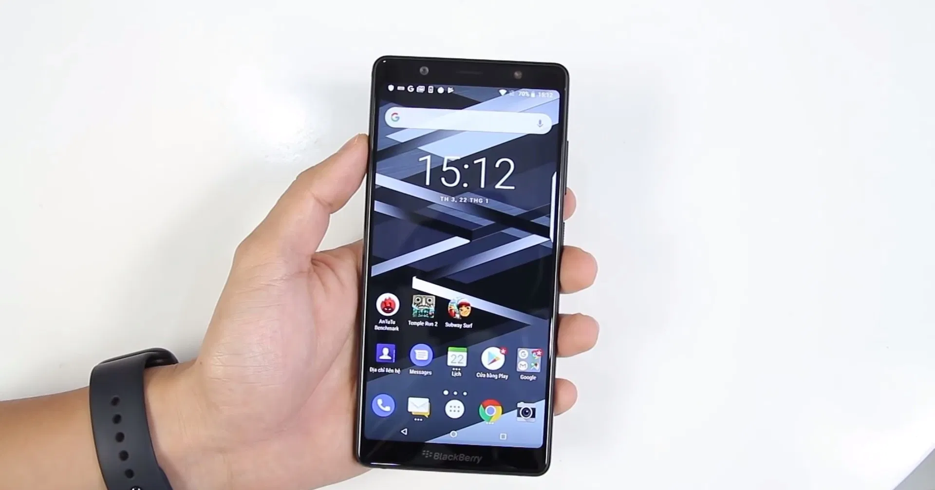 Màn hình hiển thị của BlackBerry Evolve