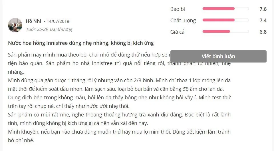 nước hoa hồng