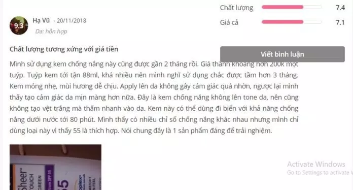 kem chống nắng