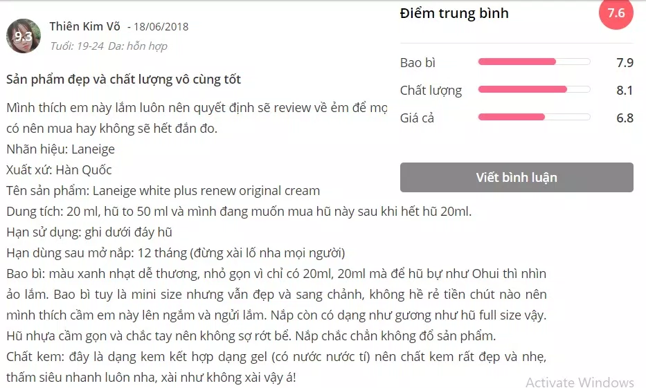 kem dưỡng tráng da