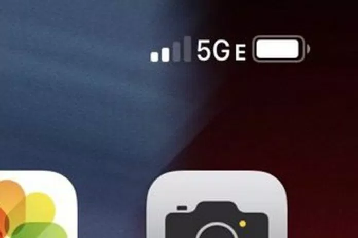 4G được tăng cường với logo 5G E