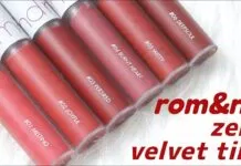 Bộ sưu tập Romand Zero Velvet Tint của hãng Romand (nguồn: Internet)