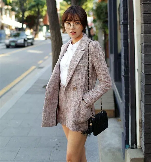 Áo khoác vải tweed Áo vest nữ