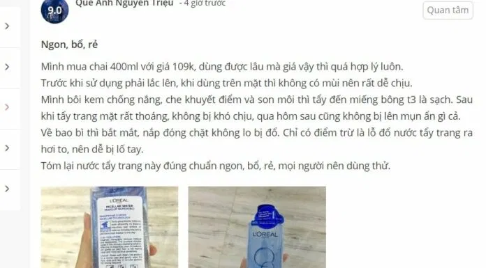 Đánh giá của khách hàng trên Sheis