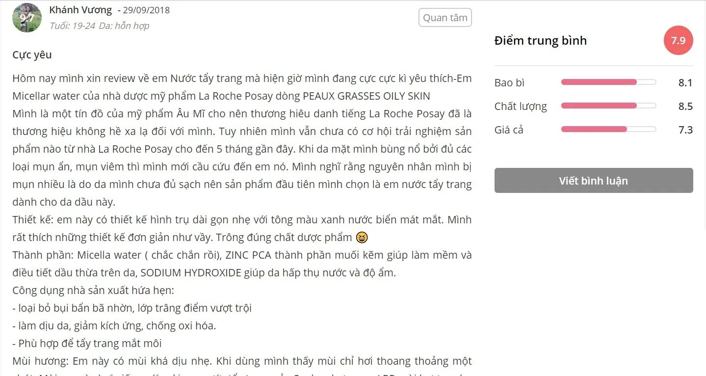 Đánh giá của khách hàng đã từng dùng sản phẩm tại Sheis