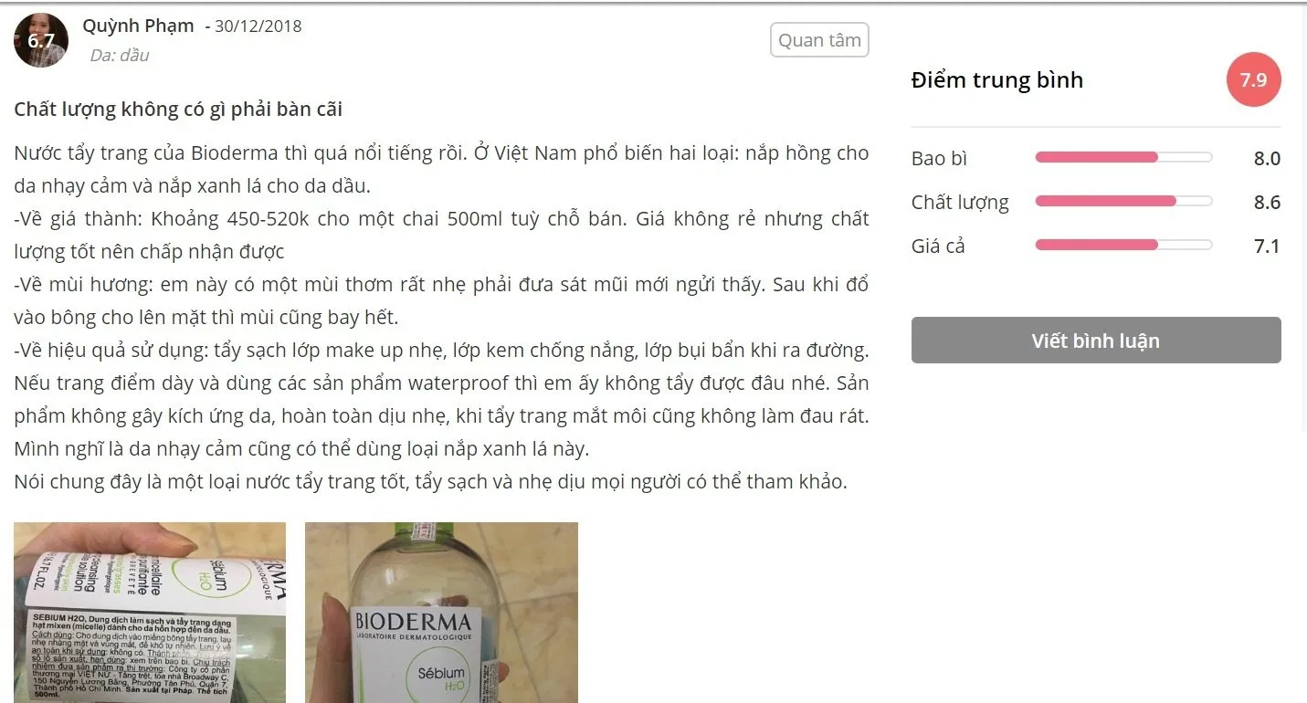 Đánh giá của khách hàng đã từng dùng sản phẩm tại Sheis