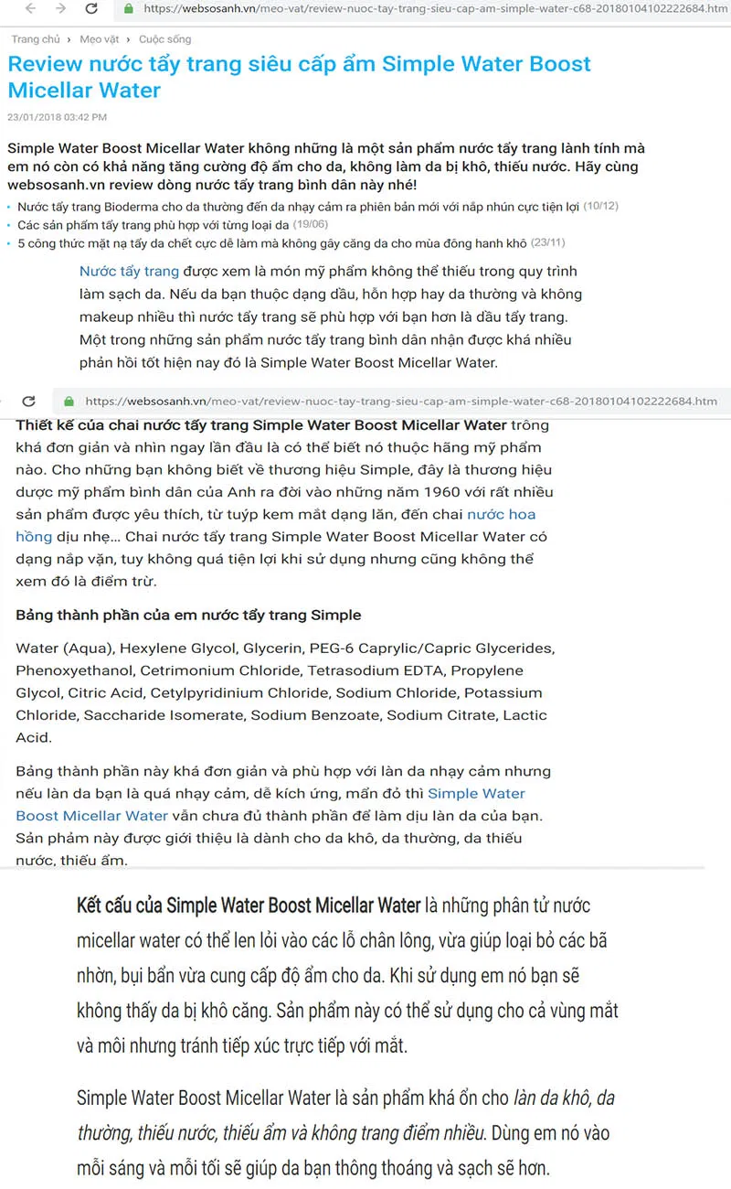 Đánh giá từ website Websosanh (ảnh: BlogAnChoi)