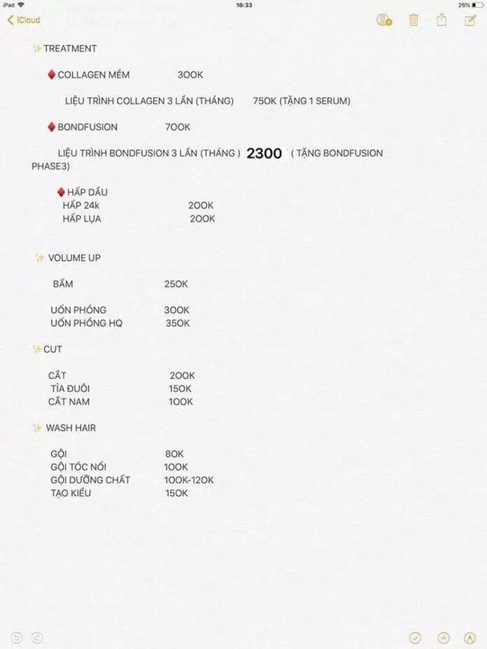 Bảng giá của Gác Mini( Nguồn: Gác Mini) Bảng giá của Gác Mini( Nguồn: Gác Mini)