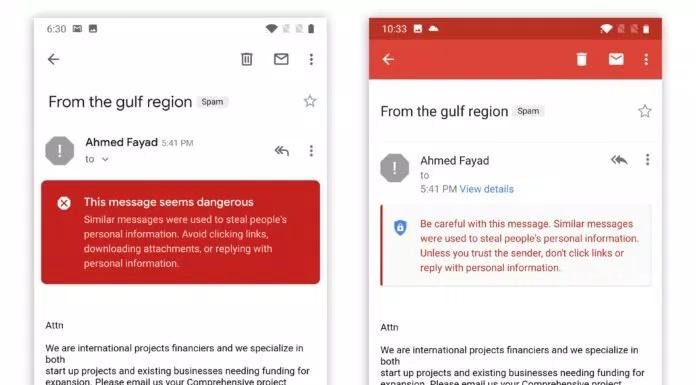 So sánh ứng dụng Gmail phiên bản cũ và mới