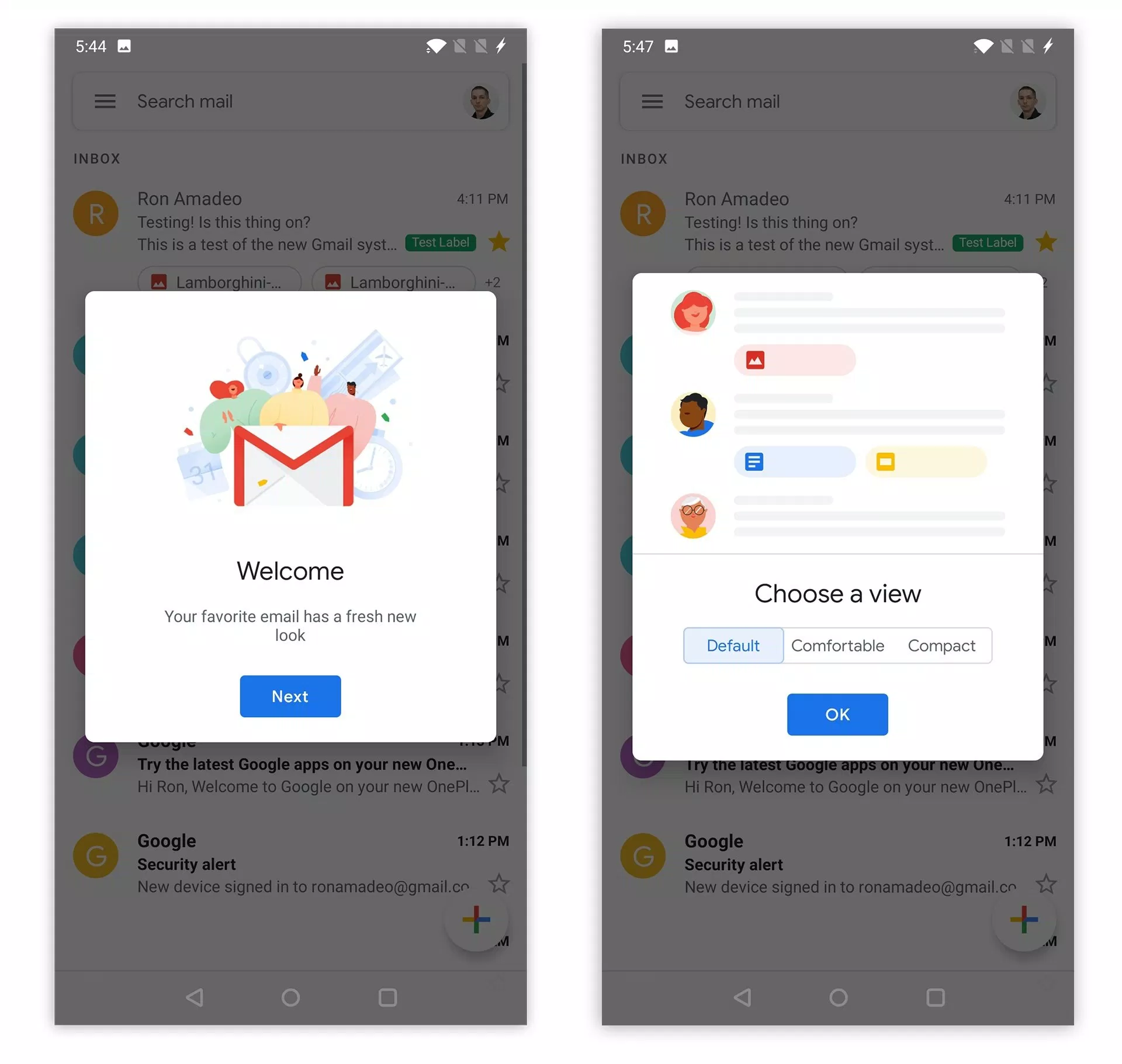 Gmail phiên bản cập nhật mới trên điện thoại