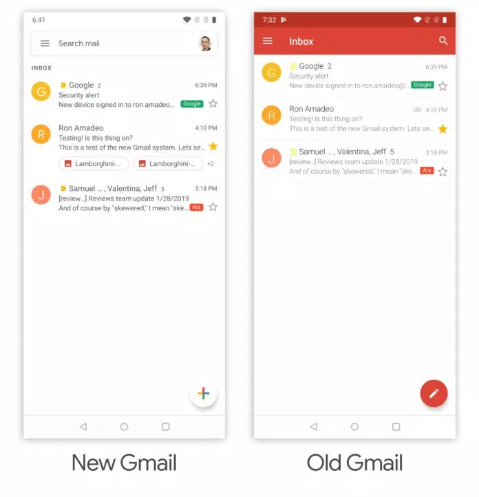Gmail cũ và Gmail mới