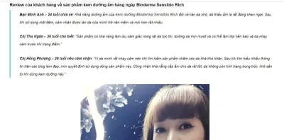 Trải nghiệm của khách hàng tại Hibeauty