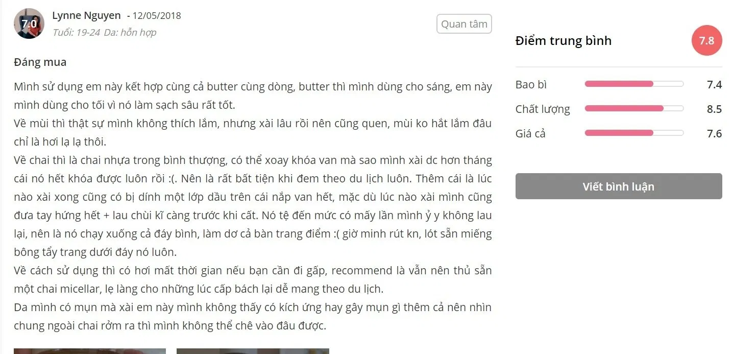 Đánh giá của khách hàng đã từng dùng sản phẩm tại Sheis