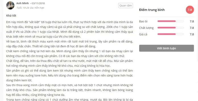 Đánh giá của khách hàng tại Sheis