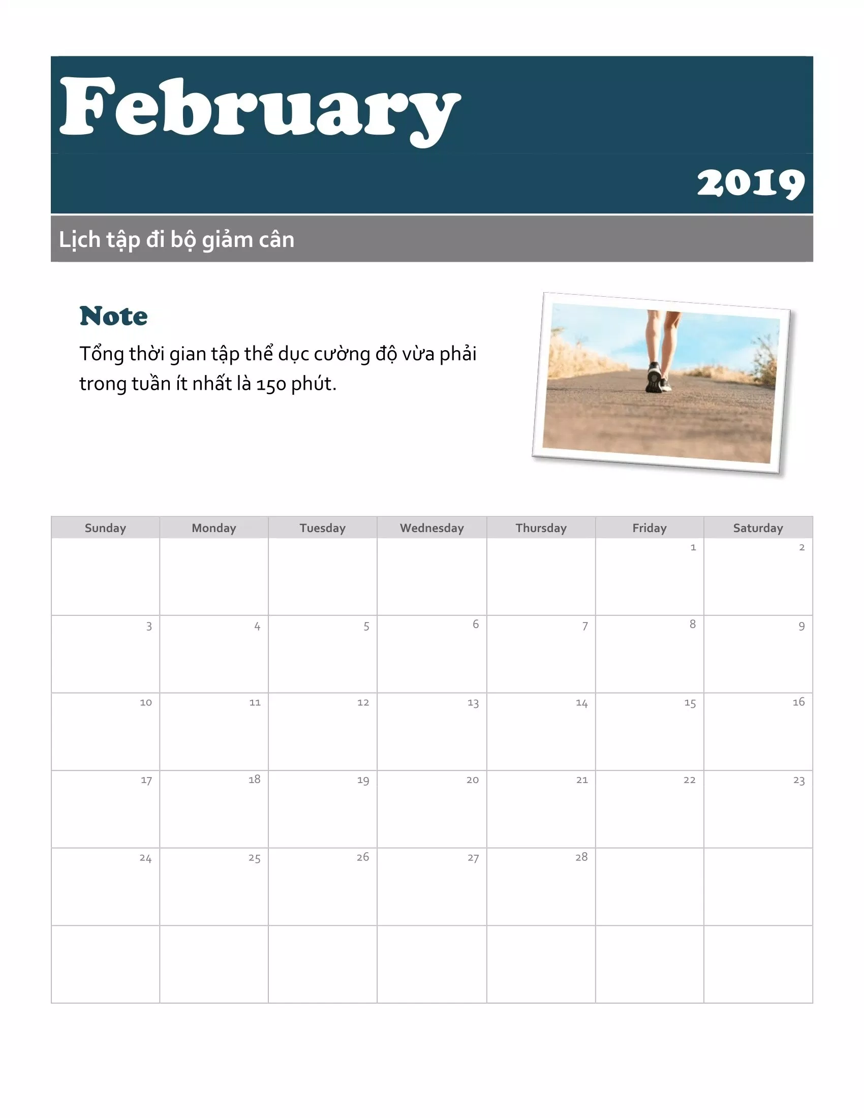 Sử dụng lịch mẫu này để đặt kế hoạch giảm cân cho chính mình Sử dụng lịch mẫu này để đặt kế hoạch giảm cân cho chính mình