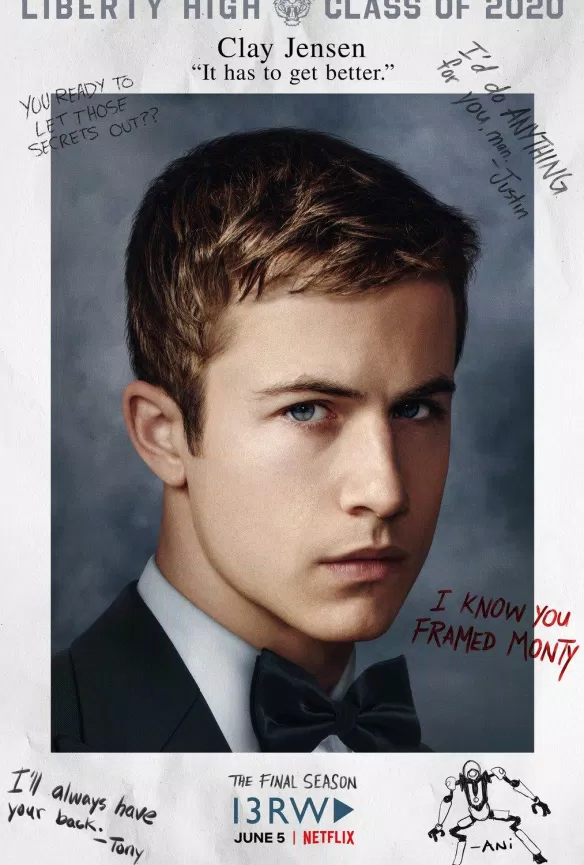 Poster diễn viên Dylan Minnette trong vai Clay (Ảnh: Internet) Poster diễn viên Dylan Minnette trong vai Clay (Ảnh: Internet)