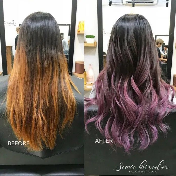 Samie làm việc rất tốt đối với kiểu nhuộm ombre đầy cá tính này (Nguồn: Samie Hair Color Salon& Studio)