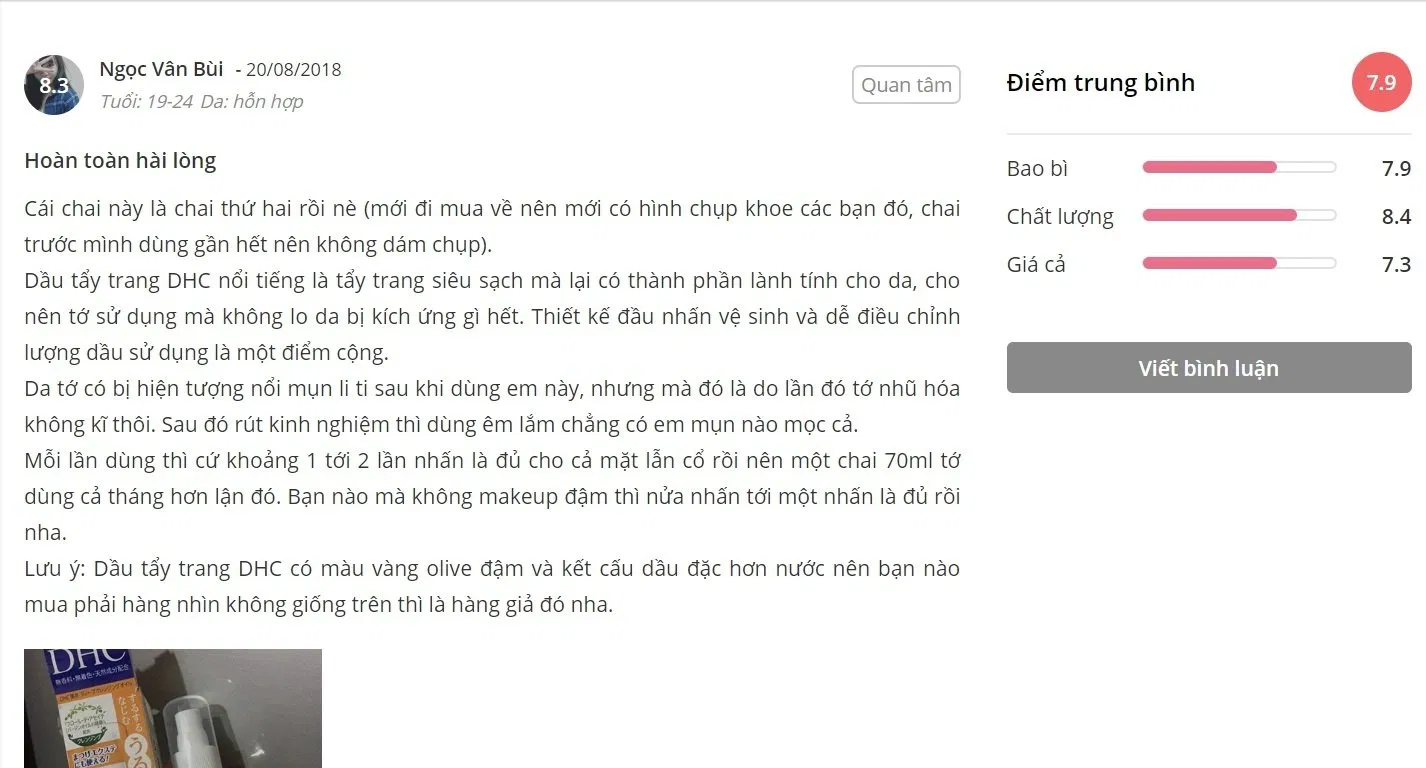 Đánh giá của khách hàng đã từng dùng sản phẩm tại Sheis