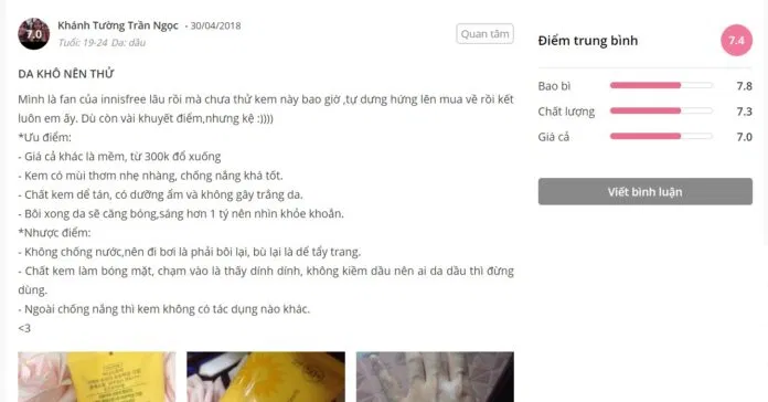 Đánh giá của khách hàng tại Sheis
