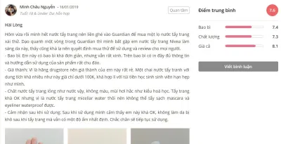 Đánh giá khách hàng từ Sheis. (Ảnh: BlogAnChoi)