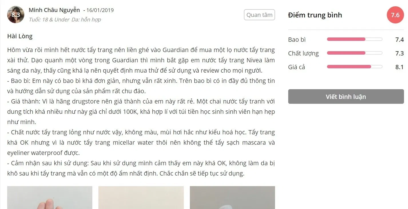 Đánh giá khách hàng từ Sheis. (Ảnh: BlogAnChoi)