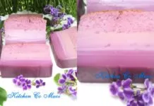 Bánh bông lan custard màu tím lá cẩm