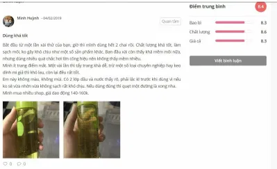 Đánh giá của khách hàng trên Sheis Đánh giá của khách hàng trên Sheis (nguồn: BlogAnChoi)