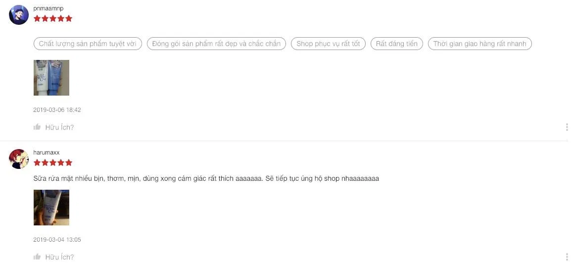 Nhiều khách hàng trên Shopee hài lòng với chất lượng sản phẩm