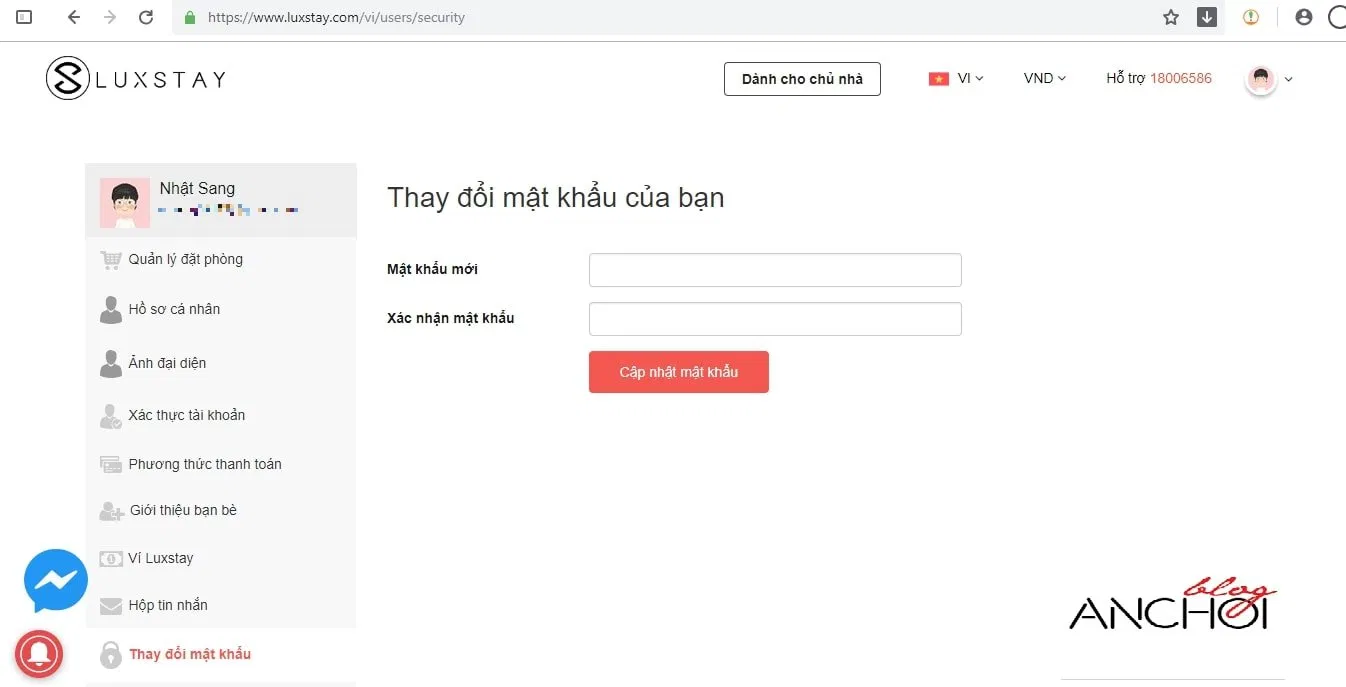 đổi mật khẩu
