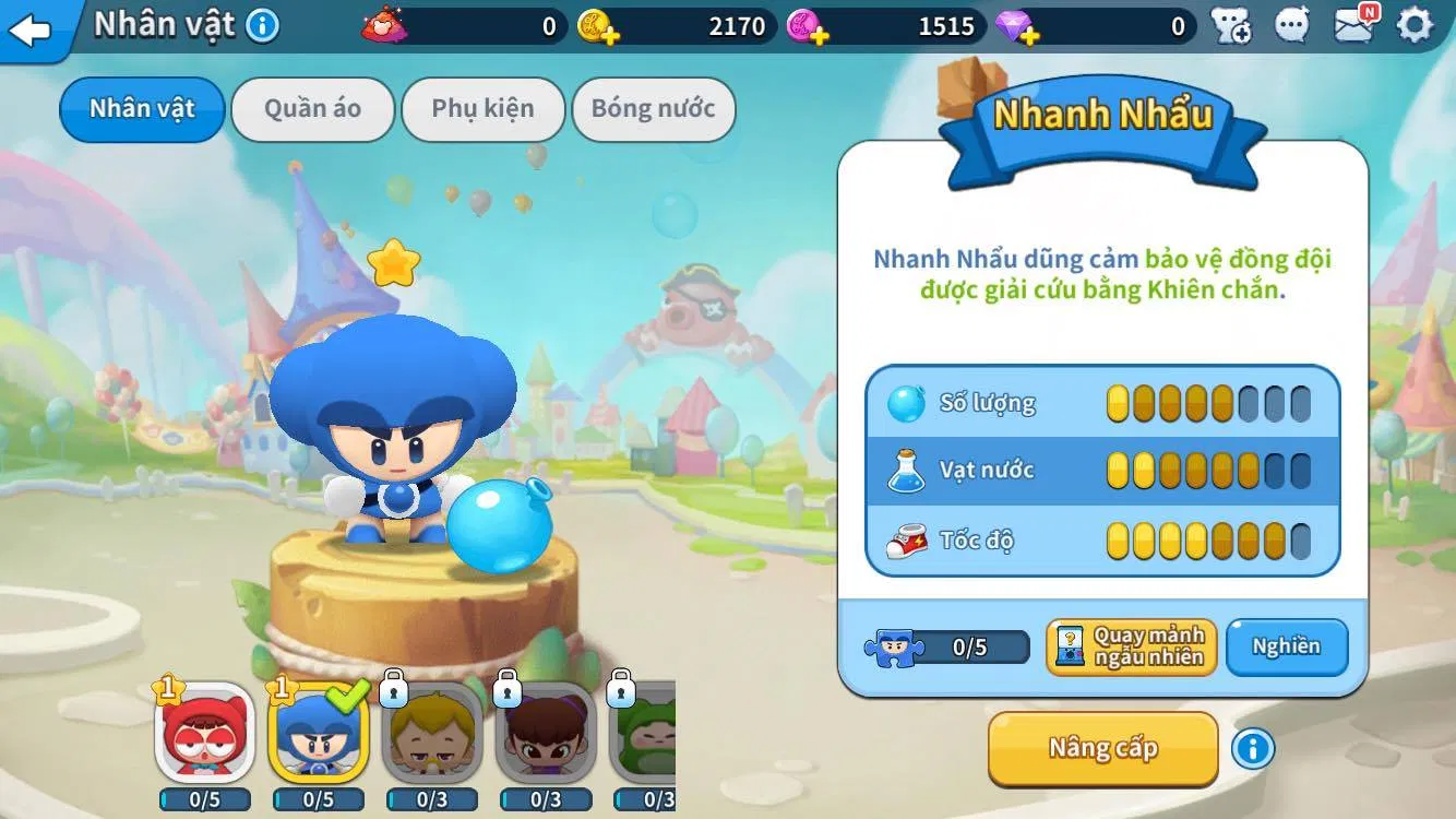 Nhân vật sẽ được mở khóa khi tích đủ mảnh ghép