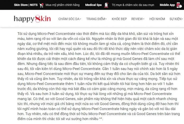Đánh giá sản phẩm của Happyskin. Đánh giá sản phẩm của Happyskin.