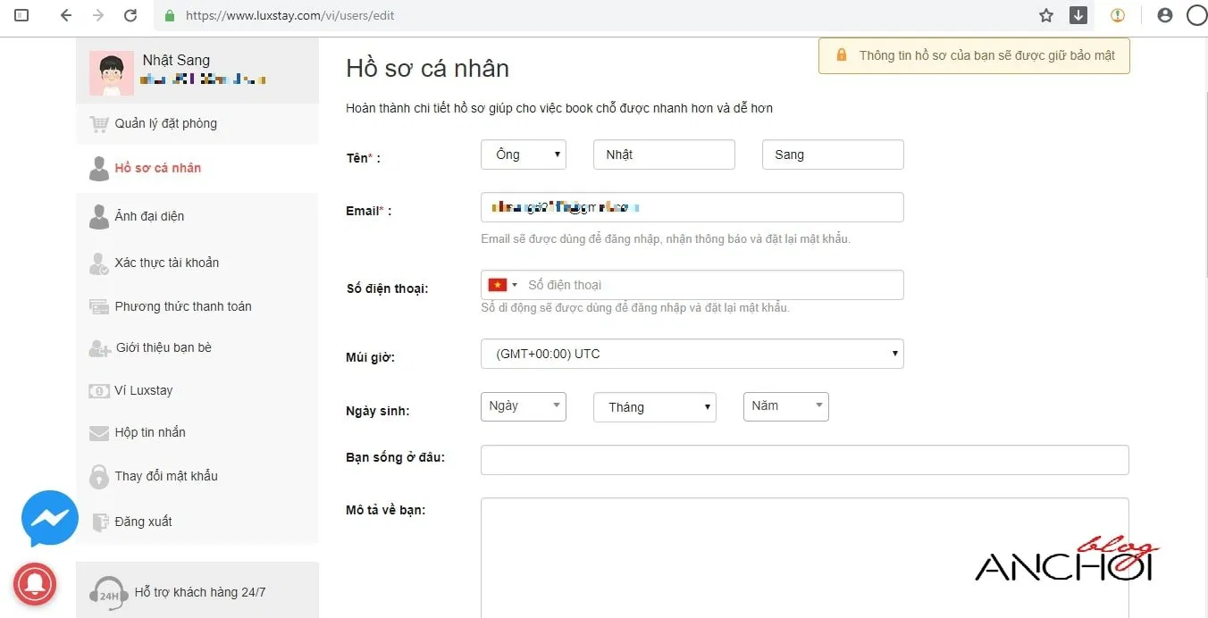 hồ sơ cá nhân