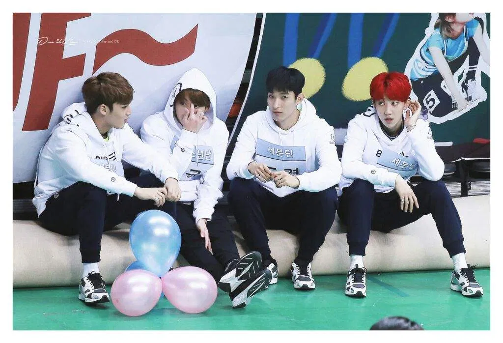 Mingyu, Jungkook, DK, The8 "tám xuyên lục địa" khi tham gia Idols Star Athletics Championship 2017 (Ảnh: Twitter)