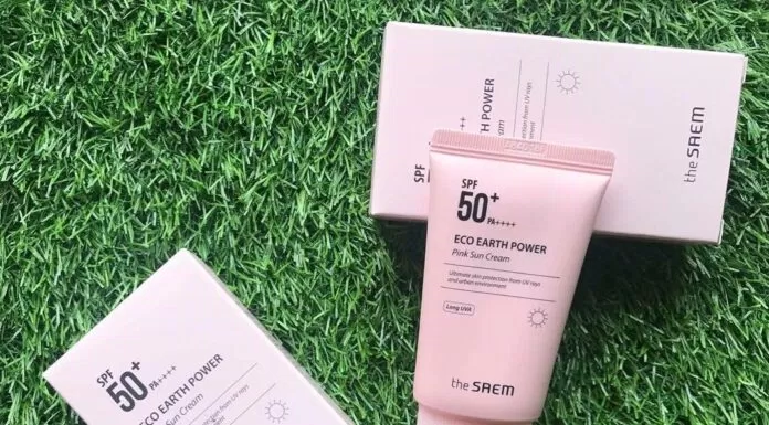 Review kem chống nắng The SAEM Eco Earth Power Pink SPF 50+ PA++++ - BlogAnChoi