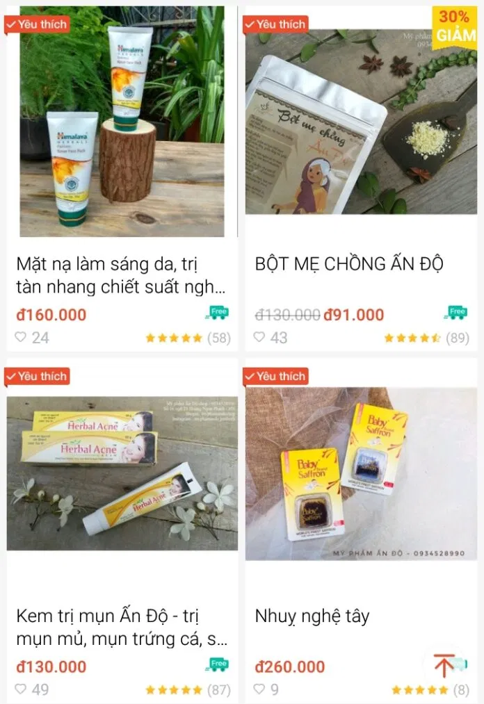 Kênh Shopee của Mỹ Phẩm Ấn Độ (Nguồn: Mỹ Phẩm Ấn Độ)